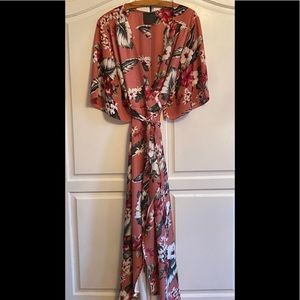 Floral Wrap Dress (Dusty Rose)